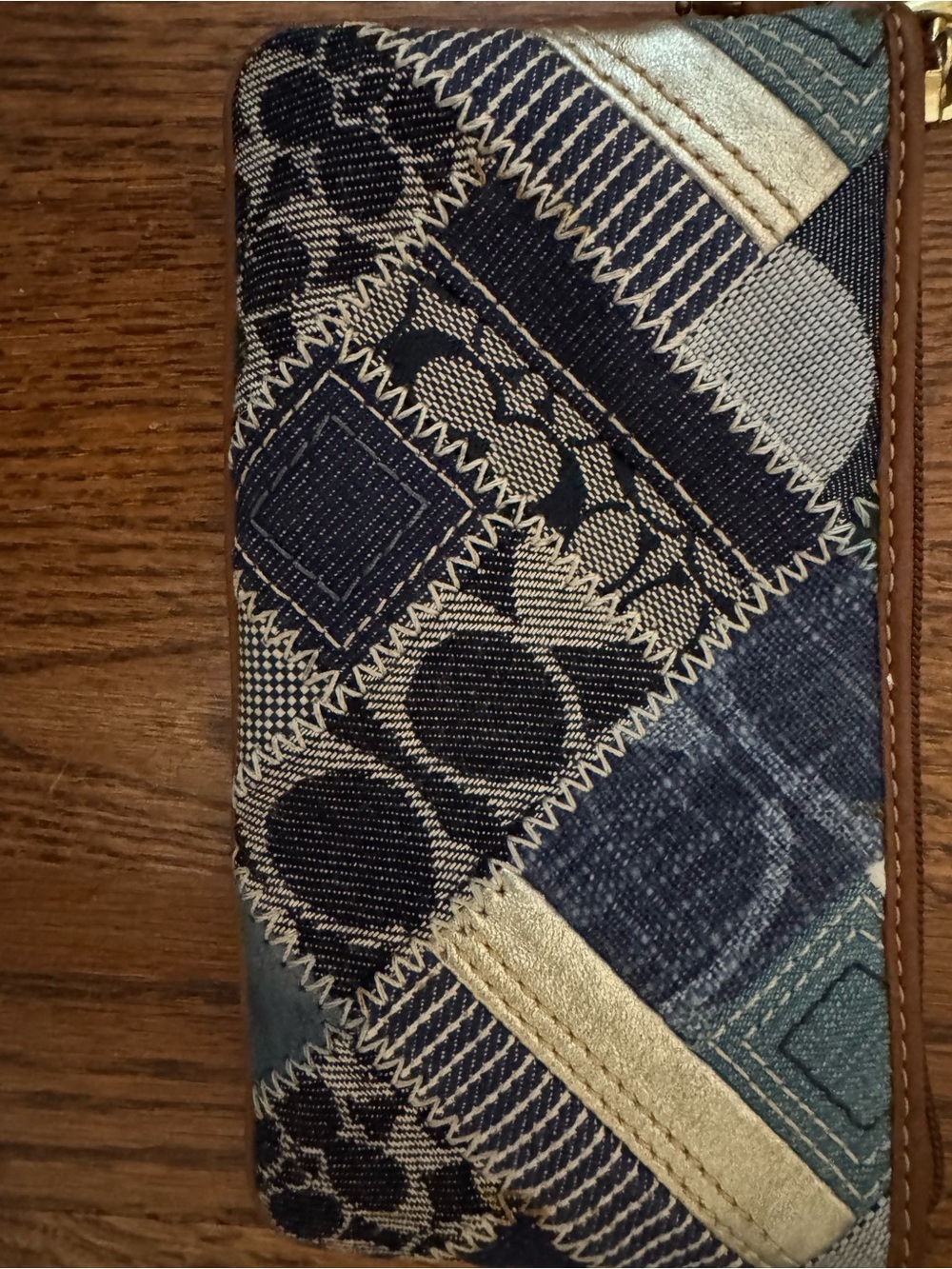 Coach Denim Patchwork Wristlet - Picture 4 of 5